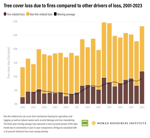 Over 200 wildfires are currently burning across Canada, with half out of control, potentially transforming its landscape from forests to grasslands or savannas due to increasing temperatures and drier conditions. This trend mirrors global wildfires, with Greece and the UK also facing severe fire risks. Additionally, the recent UN Ocean Conference yielded significant commitments for ocean conservation, including a $1.1 billion investment by the European Commission and plans for the world’s largest marine protected area by French Polynesia. Other notable environmental actions include China's cleanup of a national park and Indonesia's reduction of nickel mining permits.