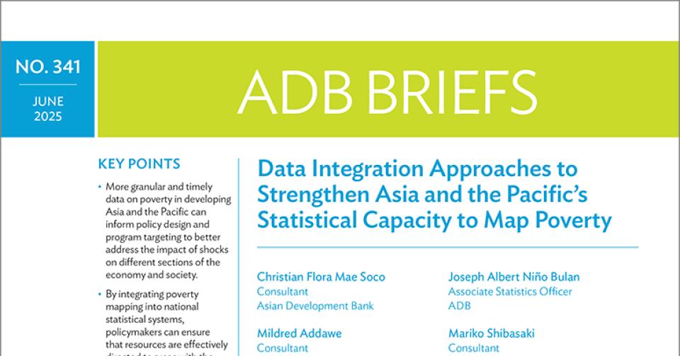 Innovative data sources can enhance poverty mapping in Asia and the Pacific, enabling quicker and more accurate estimations for targeted interventions. Techniques such as big data analytics, remote sensing, machine learning, and satellite imagery are highlighted for their potential to provide real-time, cost-effective insights. The brief emphasizes the importance of regional cooperation, investment in capacity building, strong public–private partnerships, and established data governance frameworks to overcome existing challenges.